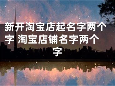 新开淘宝店起名字两个字 淘宝店铺名字两个字