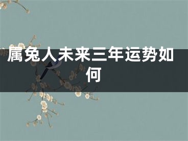 属兔人未来三年运势如何