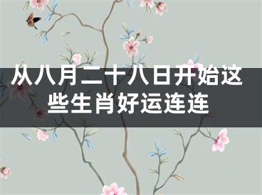 从八月二十八日开始这些生肖好运连连