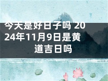 今天是好日子吗 2024年11月9日是黄道吉日吗
