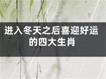 进入冬天之后喜迎好运的四大生肖
