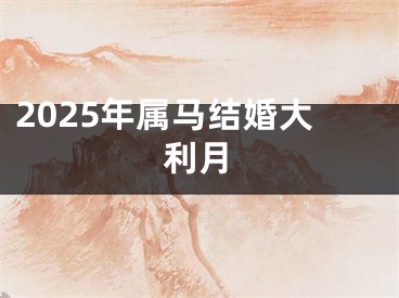 2025年属马结婚大利月