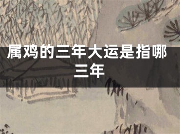 属鸡的三年大运是指哪三年