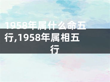 1958年属什么命五行,1958年属相五行