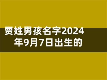 贾姓男孩名字2024年9月7日出生的