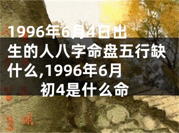 1996年6月4日出生的人八字命盘五行缺什么,1996年6月初4是什么命