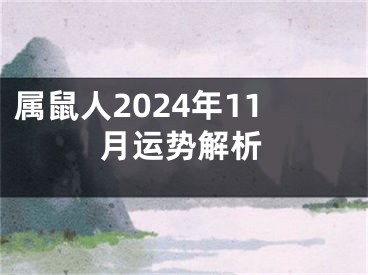 属鼠人2024年11月运势解析