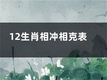 12生肖相冲相克表