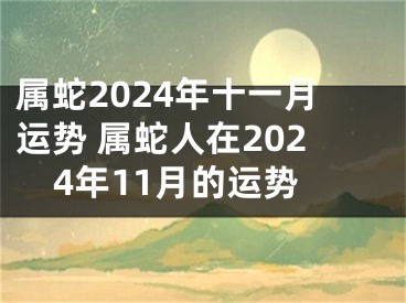 属蛇2024年十一月运势 属蛇人在2024年11月的运势