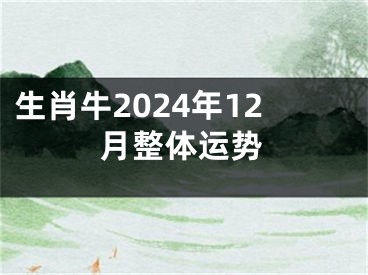 生肖牛2024年12月整体运势