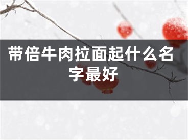 带倍牛肉拉面起什么名字最好