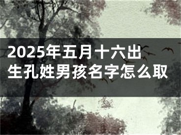 2025年五月十六出生孔姓男孩名字怎么取