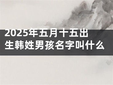 2025年五月十五出生韩姓男孩名字叫什么
