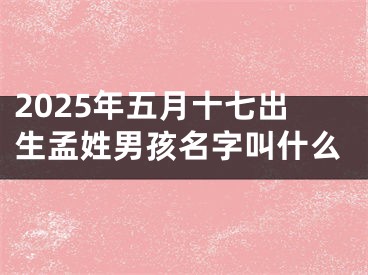 2025年五月十七出生孟姓男孩名字叫什么