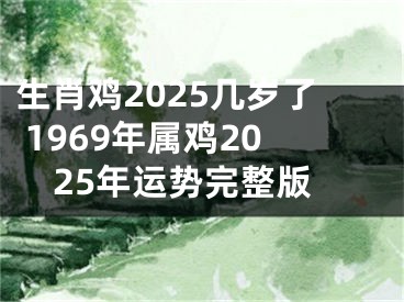 生肖鸡2025几岁了 1969年属鸡2025年运势完整版