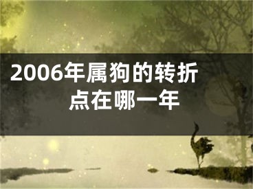 2006年属狗的转折点在哪一年
