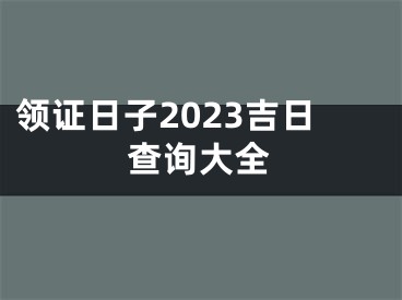 领证日子2023吉日查询大全