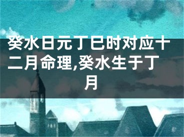 癸水日元丁巳时对应十二月命理,癸水生于丁月