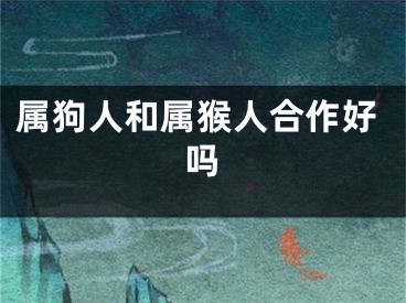 属狗人和属猴人合作好吗
