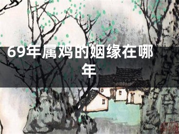 69年属鸡的姻缘在哪年