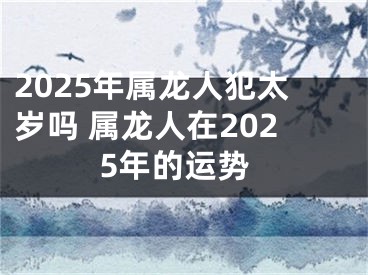 2025年属龙人犯太岁吗 属龙人在2025年的运势