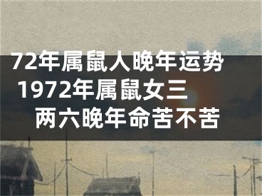 72年属鼠人晚年运势 1972年属鼠女三两六晚年命苦不苦