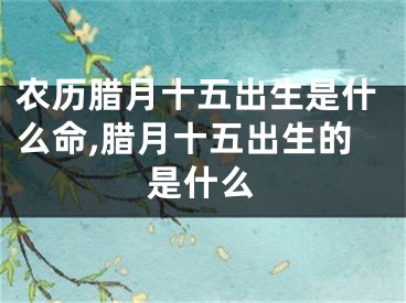 农历腊月十五出生是什么命,腊月十五出生的是什么