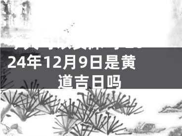 今天可以安床吗 2024年12月9日是黄道吉日吗
