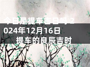 今日是提车吉日吗 2024年12月16日提车的良辰吉时