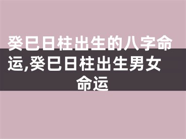 癸巳日柱出生的八字命运,癸巳日柱出生男女命运