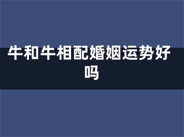牛和牛相配婚姻运势好吗