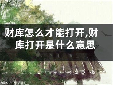 财库怎么才能打开,财库打开是什么意思