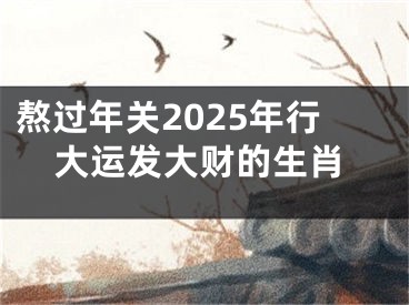 熬过年关2025年行大运发大财的生肖