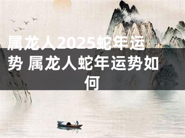 属龙人2025蛇年运势 属龙人蛇年运势如何