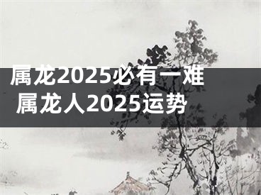 属龙2025必有一难 属龙人2025运势