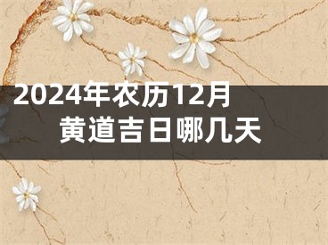 2024年农历12月黄道吉日哪几天