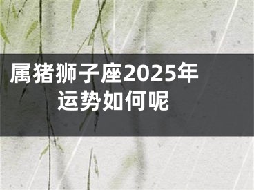 属猪狮子座2025年运势如何呢 