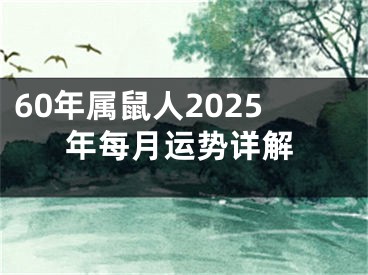 60年属鼠人2025年每月运势详解