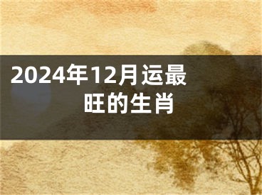 2024年12月运最旺的生肖
