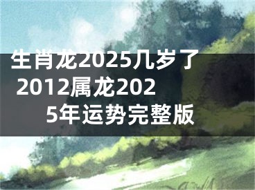 生肖龙2025几岁了 2012属龙2025年运势完整版