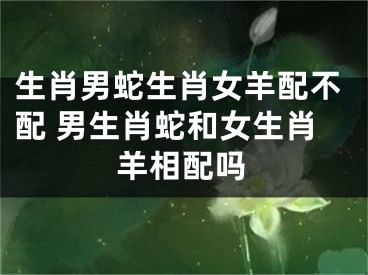 生肖男蛇生肖女羊配不配 男生肖蛇和女生肖羊相配吗