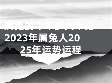 属兔的今年多大年纪 2023年属兔人2025年运势运程