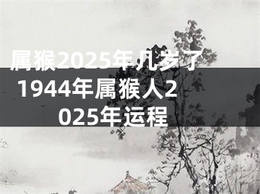 属猴2025年几岁了 1944年属猴人2025年运程
