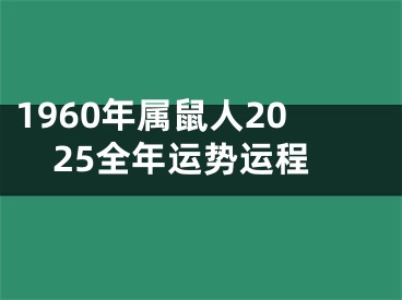 1960年属鼠人2025全年运势运程