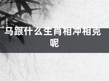 马跟什么生肖相冲相克呢