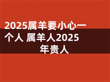 2025属羊要小心一个人 属羊人2025年贵人