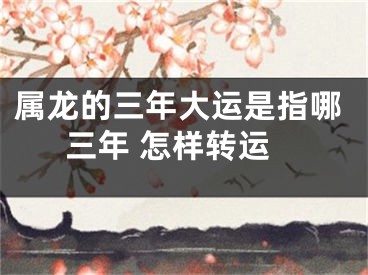 属龙的三年大运是指哪三年 怎样转运
