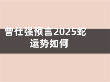 曾仕强预言2025蛇运势如何 