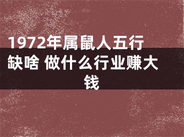 1972年属鼠人五行缺啥 做什么行业赚大钱