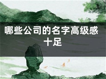 哪些公司的名字高级感十足
